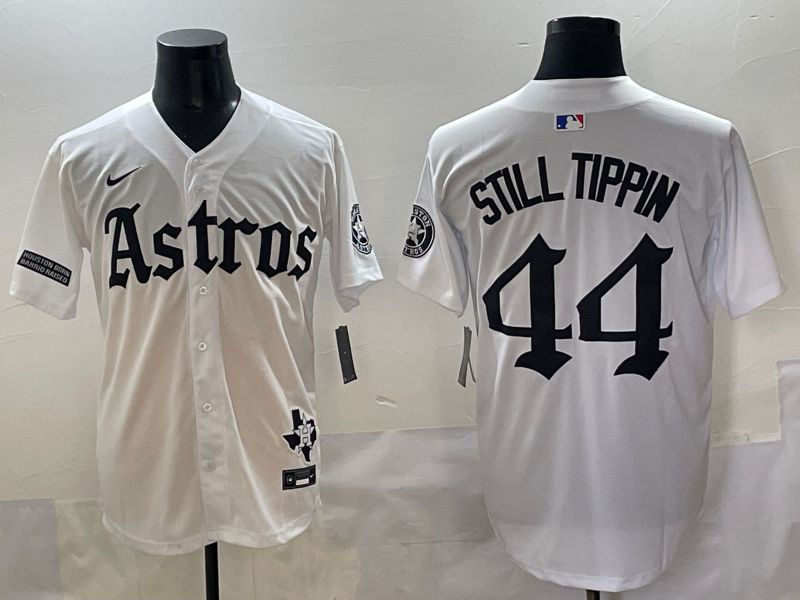 Men 2025 Houston Astros #44 Still Tippin White Five generations Joint Name Nike MLB Jersey style 12